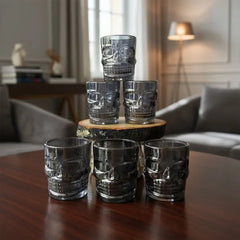 Set x 6 Copas Shots Calavera 48 ml Negras