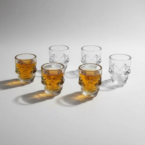 Set x 6 Copas Shots Calavera 48 ml Transparentes