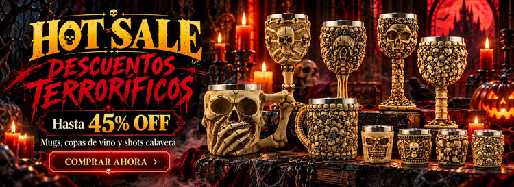 Hot Sale descuentos terroríficos hasta 45 por ciento - mugs copas y shots calavera