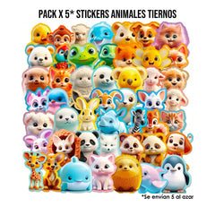 Pack x 5 Stickers Animales Tiernos