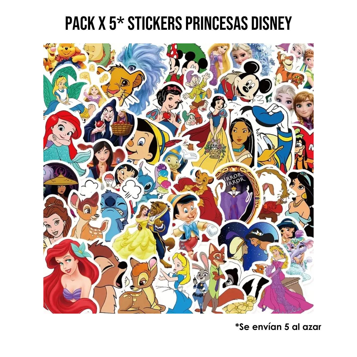 Pack x 5 Stickers Princesas Disney