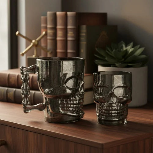 Vaso Cervecero Calavera 500 ml Negro Medio (1 Unidad)