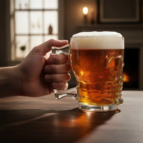 Vaso Cervecero Calavera 500 ml Transparentes (1 Unidad)