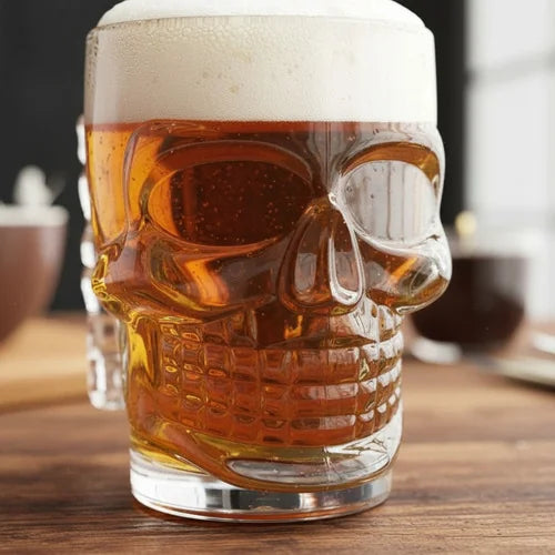 Vaso Cervecero Calavera 500 ml Transparentes (1 Unidad)