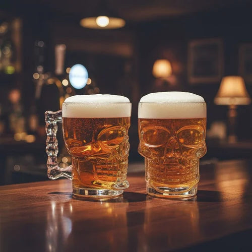 Vaso Cervecero Calavera 500 ml Transparentes (1 Unidad)