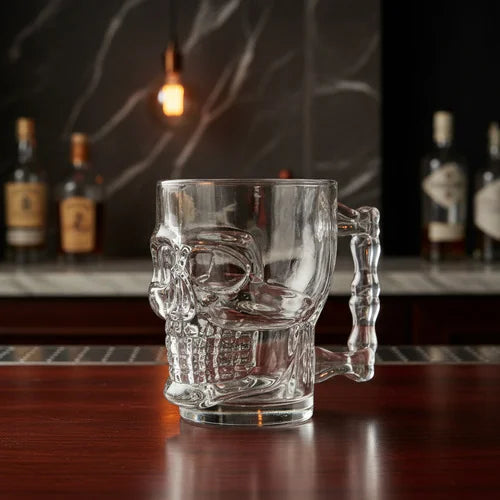 Vaso Cervecero Calavera 500 ml Transparentes (1 Unidad)
