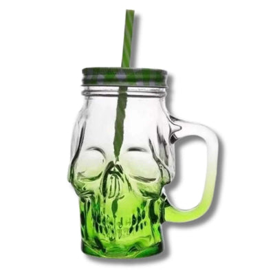 Vaso Pitillo Calavera Verde