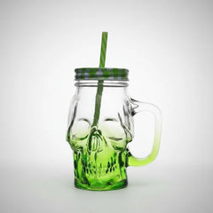 Vaso Pitillo Calavera Verde