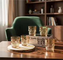 Vaso Whiskero Calavera 290 ml Dorado (1 Unidad)