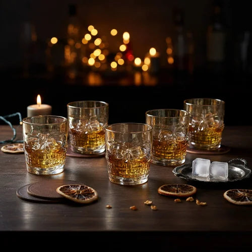 Vaso Whiskero Calavera 290 ml Dorado (1 Unidad)