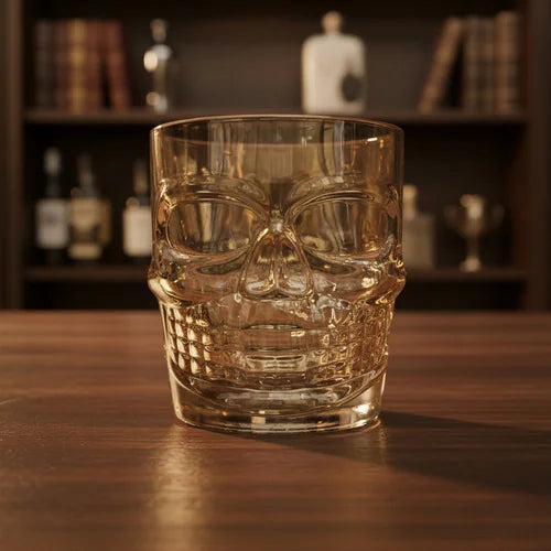 Vaso Whiskero Calavera 290 ml Dorado (1 Unidad)