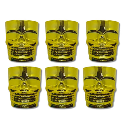 Vaso Whiskero Calavera 290 ml Dorado Entero