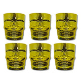 6 Vasos Whiskero Calavera 290 ml Dorado Entero (1 Unidad o Set x 6 Vasos) Exhibidos