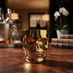 Vaso Whiskero Calavera 290 ml Dorado Entero