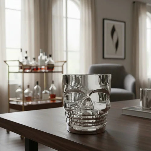 Vaso Whiskero Calavera 290 ml Plateado
