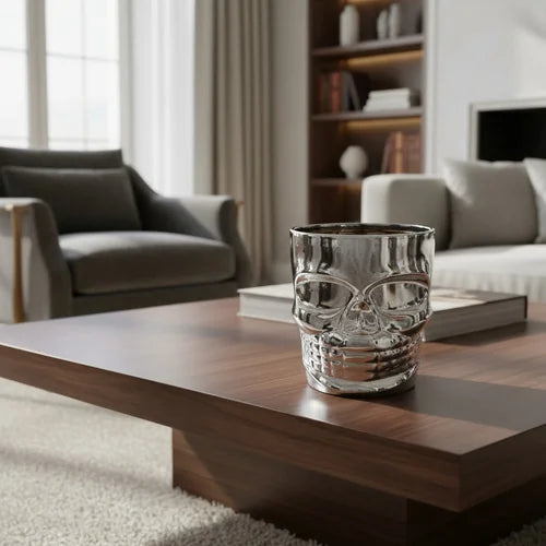 Vaso Whiskero Calavera 290 ml Plateado