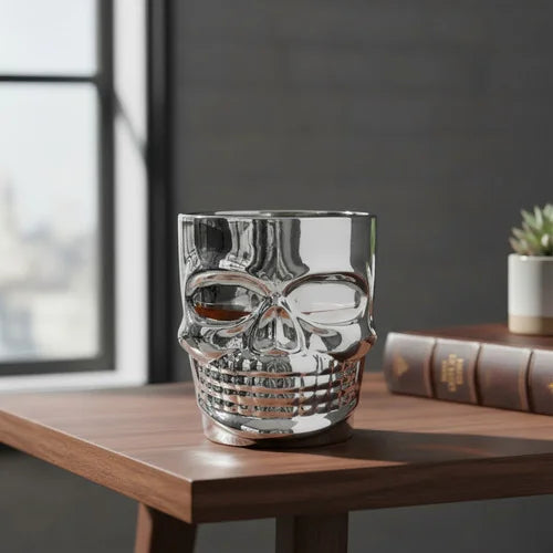 Vaso Whiskero Calavera 290 ml Plateado
