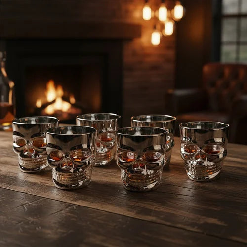 Vaso Whiskero Calavera 290 ml Plateado